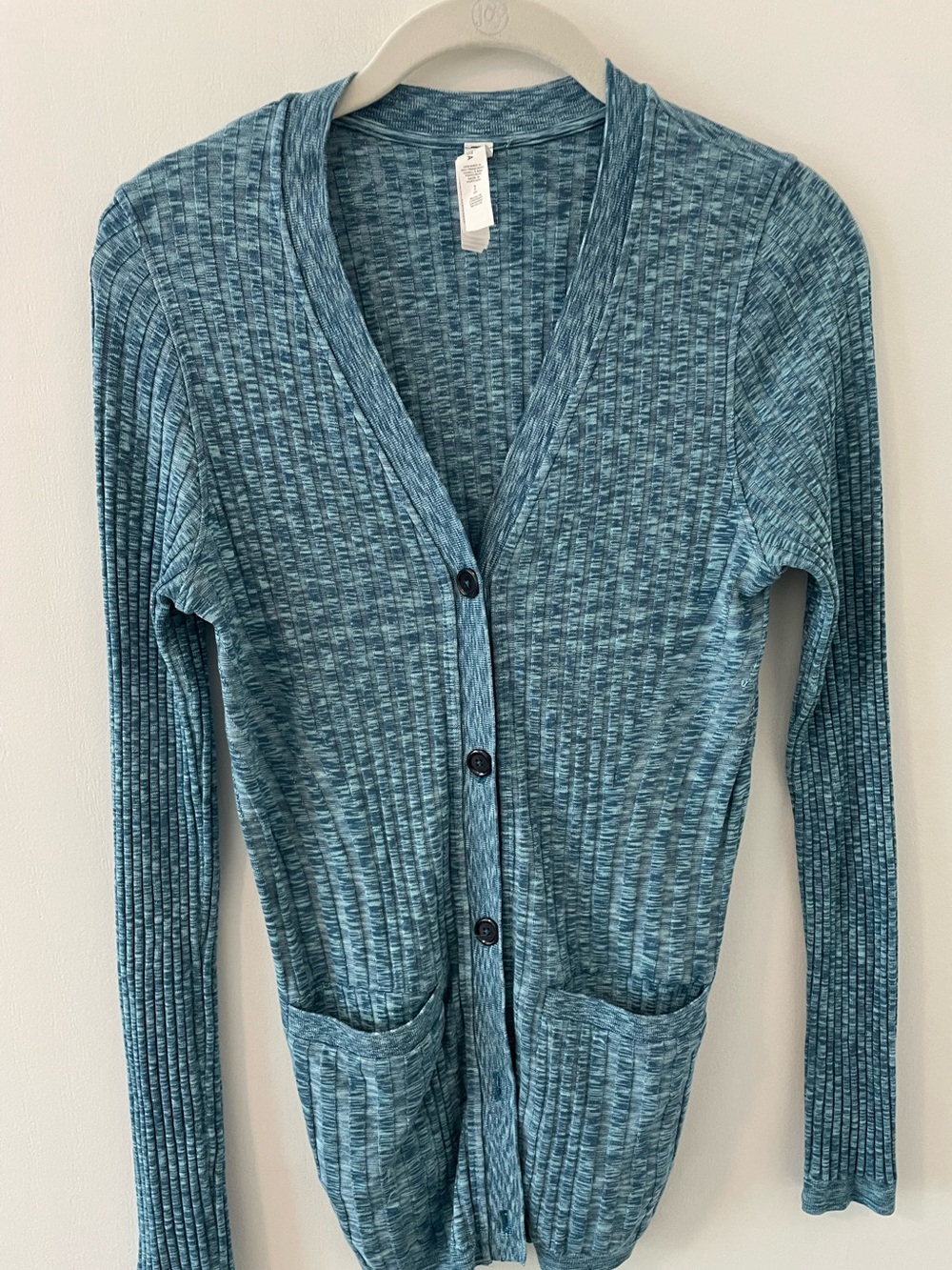 Athleta Revolve Sweater Cardigan Size Small Blue Button Down NWOT. 003